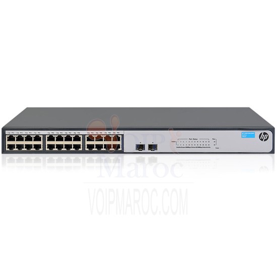 HP 1420-24G-2SFP Switch  24 ports 10/100/1000 + 2 ports SFP, L2 Unmanaged JH017A