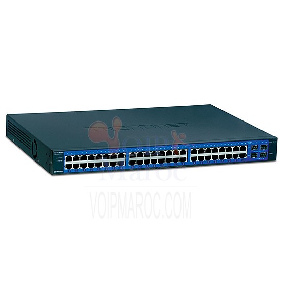Switch 48 ports Ethernet 10/100/1000 + 2 emplacements mini-GBIC TDTEG448WS